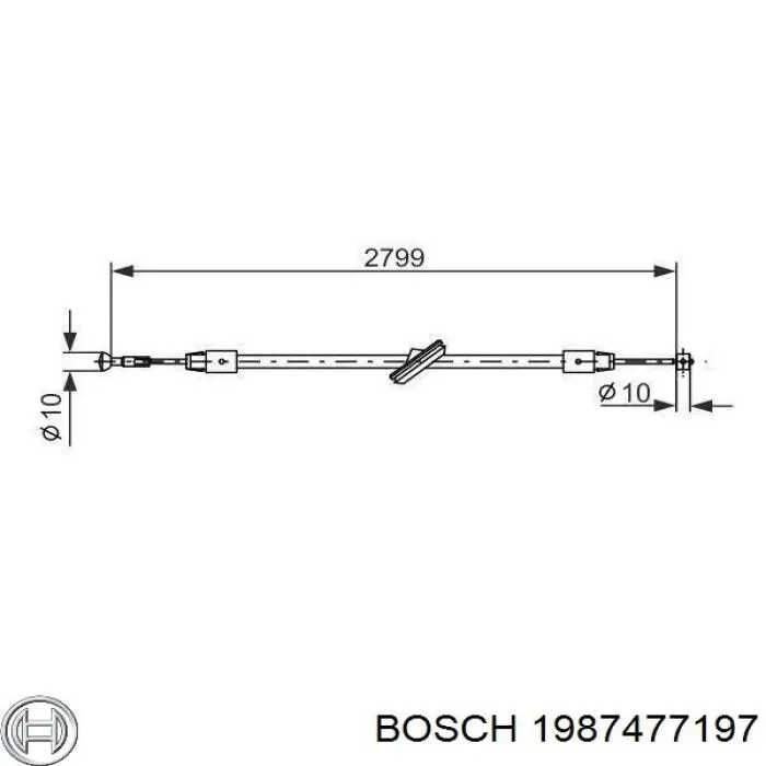1987477197 Bosch трос ручного гальма передній