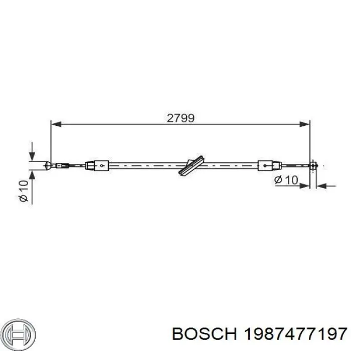 Купити 1987477197 Bosch Трос ручного гальма передній