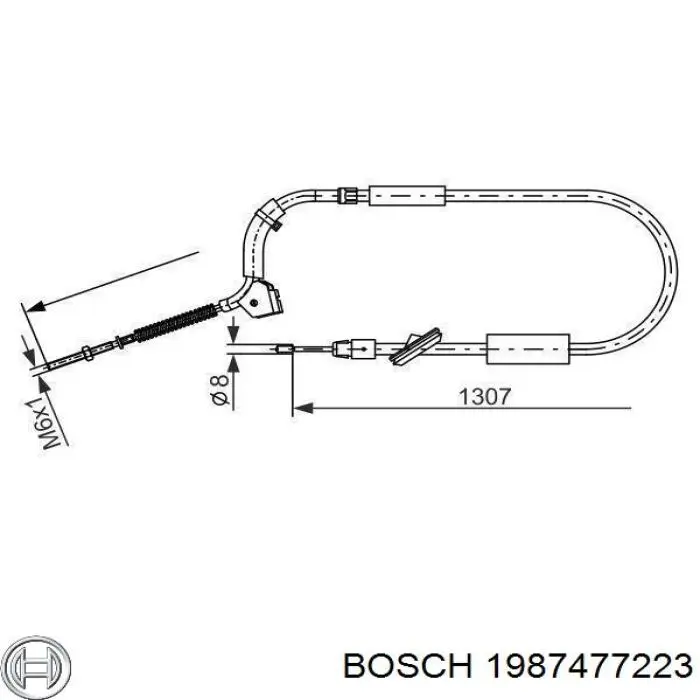1987477223 Bosch трос ручного гальма передній