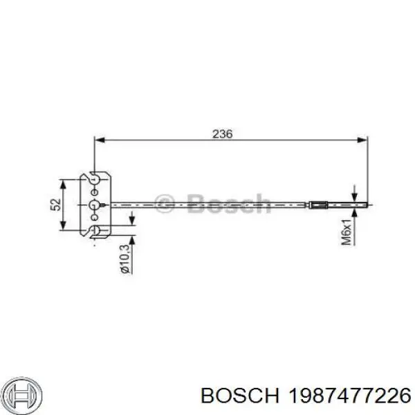 Трос ручного гальма передній 1987477226 Bosch