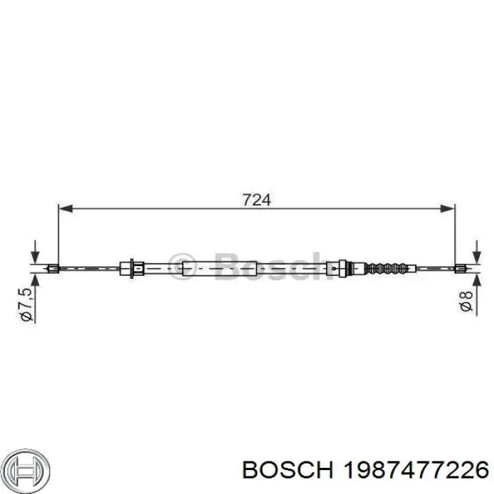 1987477226 Bosch Трос ручного гальма передній