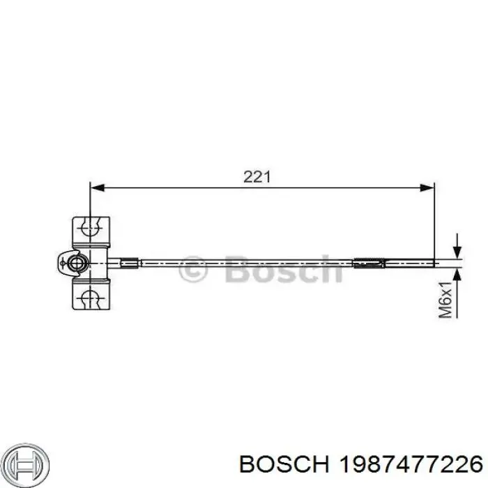 Трос стоянкового гальма передній Bosch 1987477226 ціна, від 8.86 USD