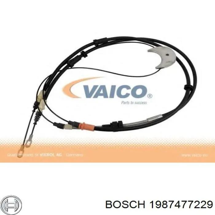 1987477229 Bosch Трос ручного гальма задній, правий/лівий