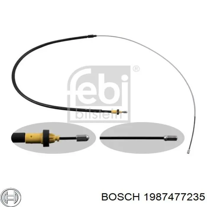 Купити 1987477235 Bosch Трос ручного гальма задній, правий/лівий