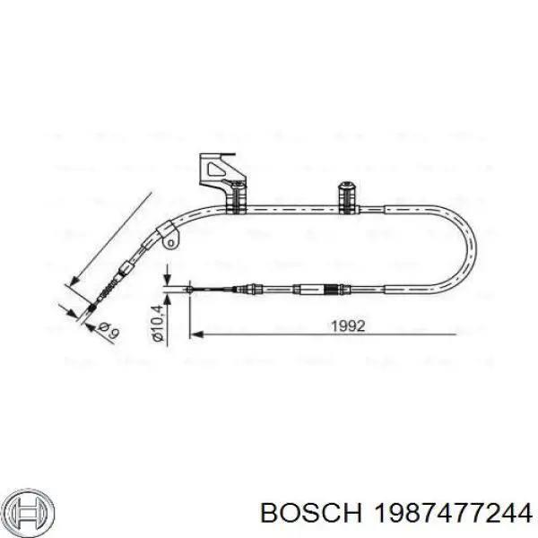 Купити 1987477244 Bosch Трос ручного гальма задній, лівий