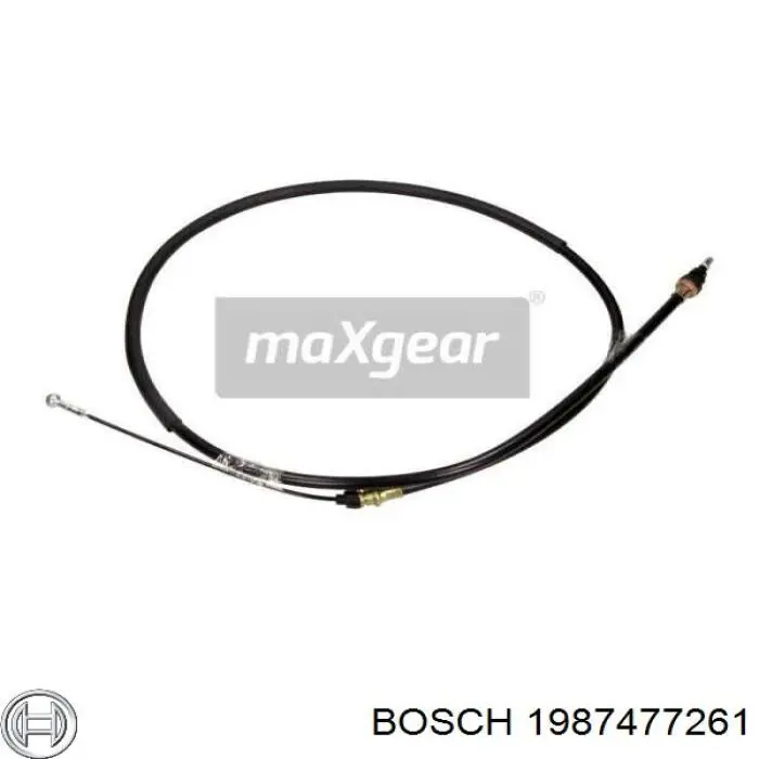 1987477261 Bosch Трос ручного гальма задній, правий/лівий