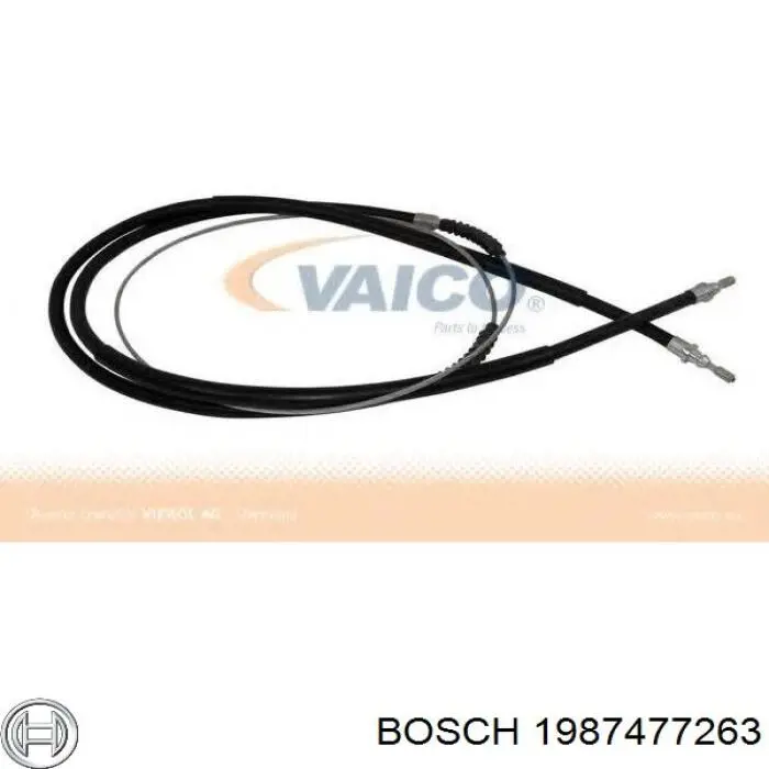 1987477263 Bosch Трос ручного гальма задній, правий/лівий