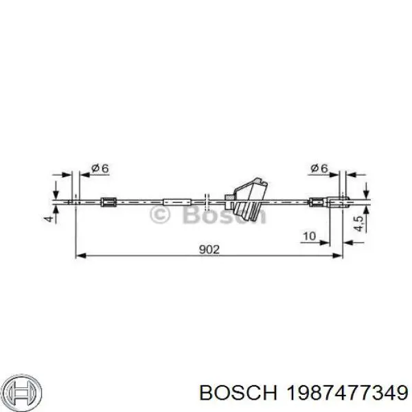 Трос стоянкового гальма задній правий Bosch 1987477349 ціна, від 8.43 USD