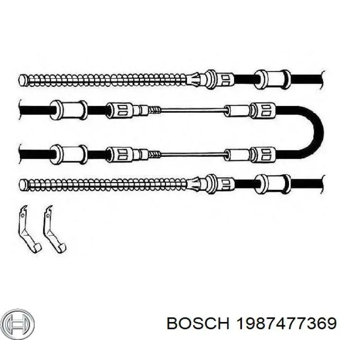 Трос ручного гальма задній, правий/лівий Bosch 1987477369 ціна, від 22.89 USD