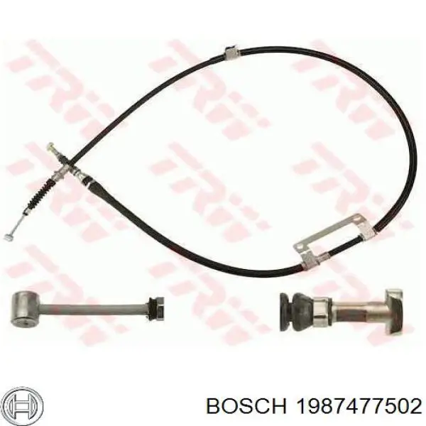 Трос стоянкового гальма задній лівий Bosch 1987477502 ціна, від 19.77 USD