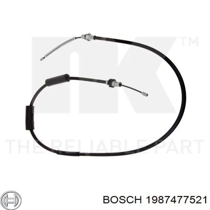 1987477521 Bosch трос ручного гальма задній, правий/лівий