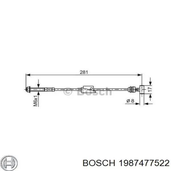 Купити 1112752 Ford Трос ручного гальма передній