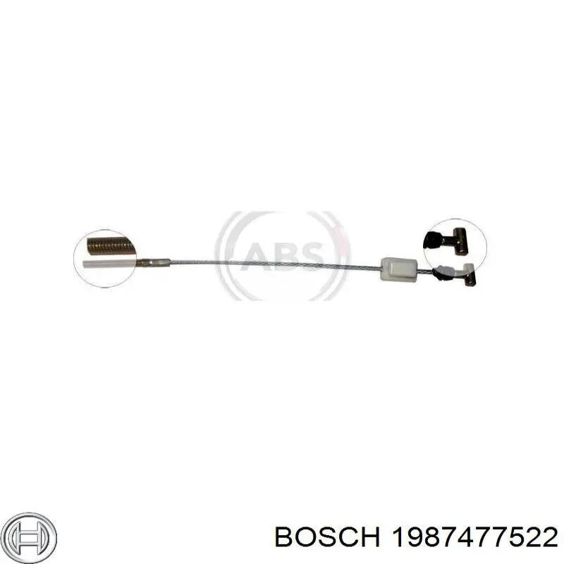 1987477522 Bosch трос ручного гальма передній