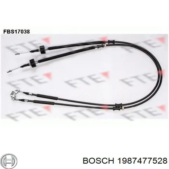 Купити 1987477528 Bosch Трос ручного гальма задній, правий/лівий