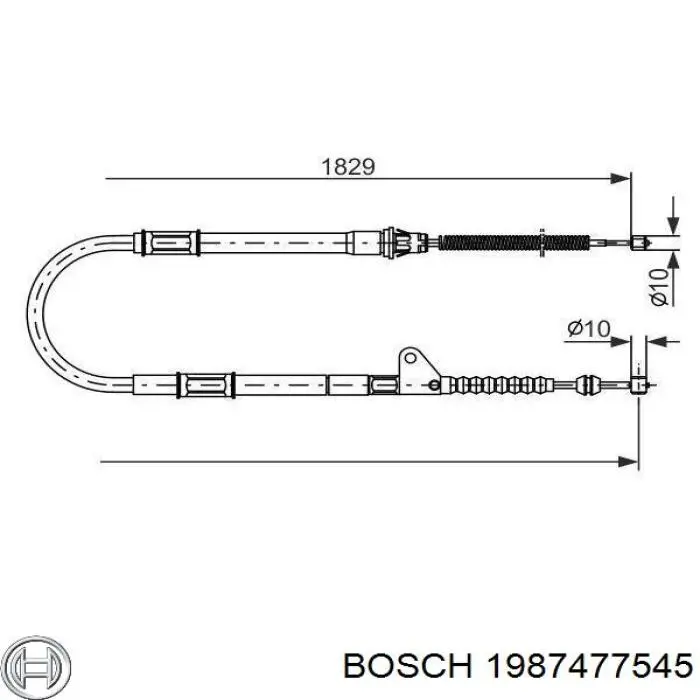 1987477545 Bosch Трос ручника задній лівий