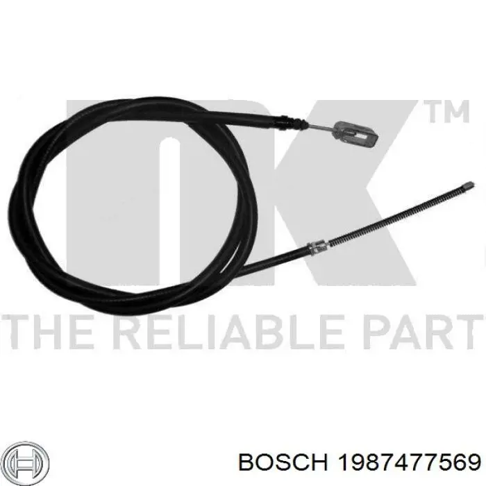 Трос стоянкового гальма задній правий Bosch 1987477569 ціна, від 13.90 USD