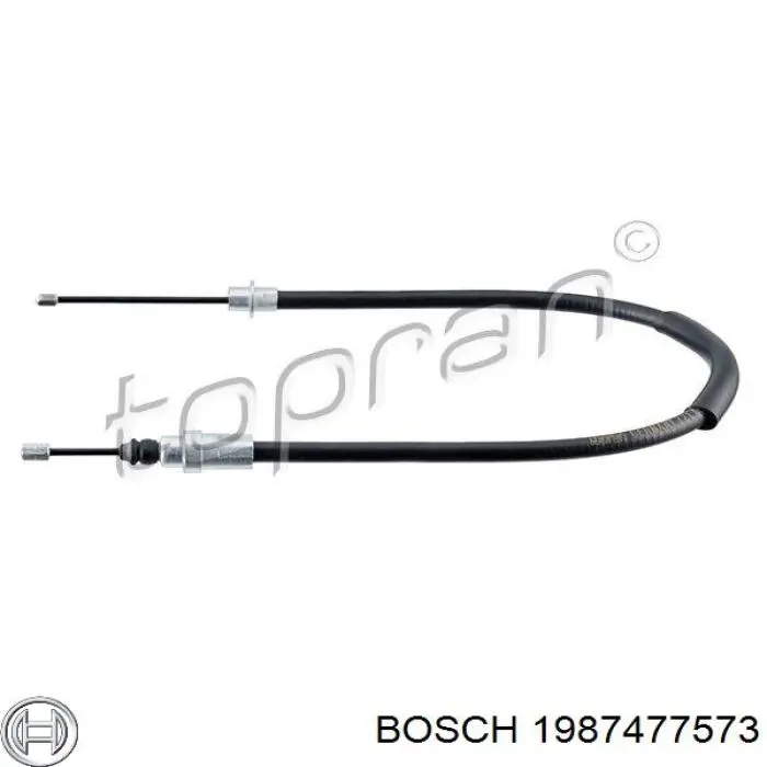 Трос ручного гальма задній, правий Bosch 1987477573 ціна, від 6.02 USD