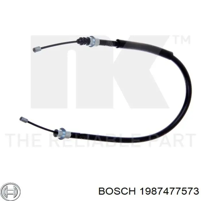 1987477573 Bosch Трос стоянкового гальма задній правий