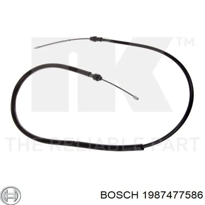 1987477586 Bosch трос ручного гальма задній, правий/лівий