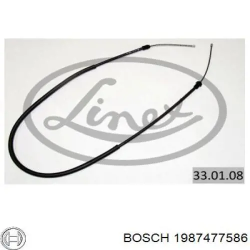 Трос ручного гальма задній, правий/лівий Bosch 1987477586 ціна, від 7.88 USD