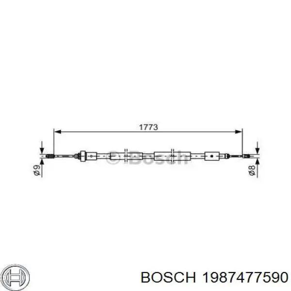 Купити 4745P5 Peugeot/Citroen Трос ручного гальма задній, лівий