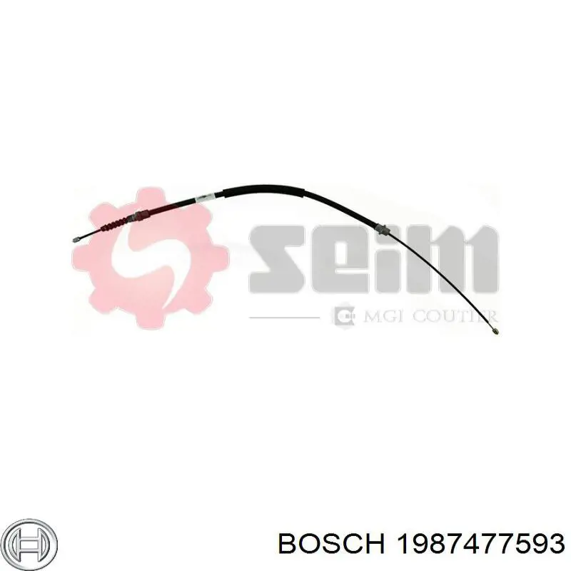 Трос стоянкового гальма задній лівий Bosch 1987477593 ціна, від 6.63 USD