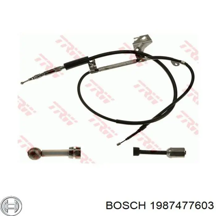 1987477603 Bosch трос ручного гальма задній, лівий