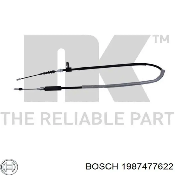 Купити 1987477622 Bosch Трос ручного гальма задній, лівий