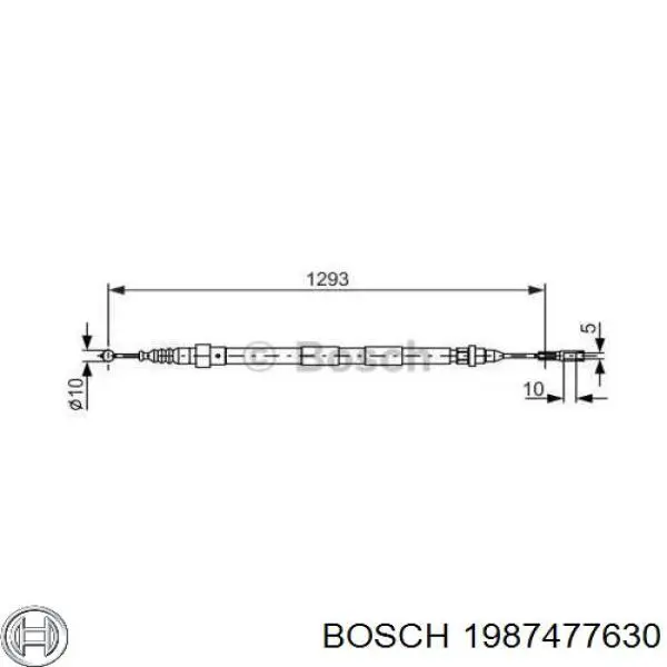 Трос ручного гальма задній, правий/лівий Bosch 1987477630 ціна, від 9.50 USD