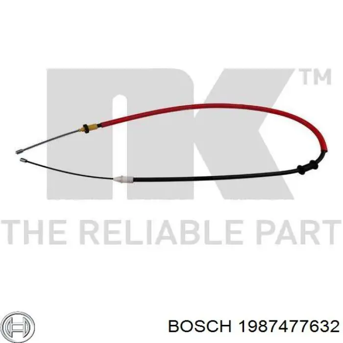 1987477632 Bosch трос ручного гальма задній, лівий