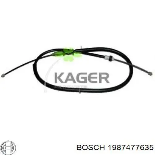 1987477635 Bosch Трос ручного гальма задній, правий