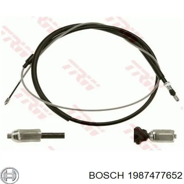 Купити 1987477652 Bosch Трос ручного гальма задній, правий/лівий