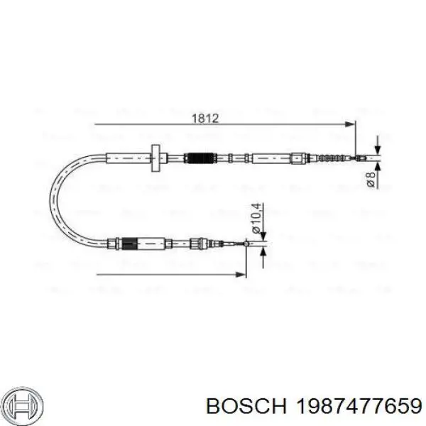 Трос ручного гальма задній, правий/лівий Bosch 1987477659 ціна, від 15.41 USD
