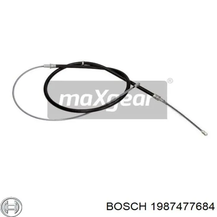 1987477684 Bosch Трос ручного гальма задній, правий/лівий