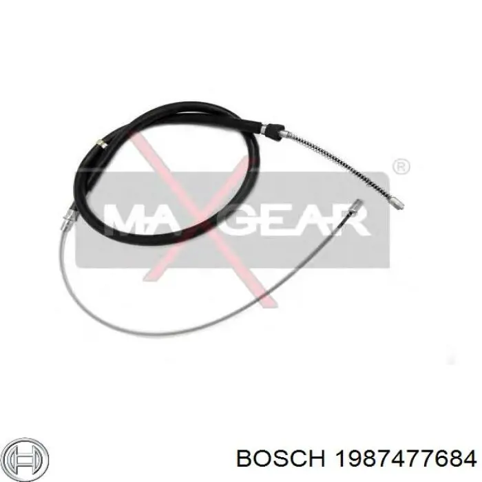 Трос ручного гальма задній, правий/лівий Bosch 1987477684 ціна, від 9.28 USD