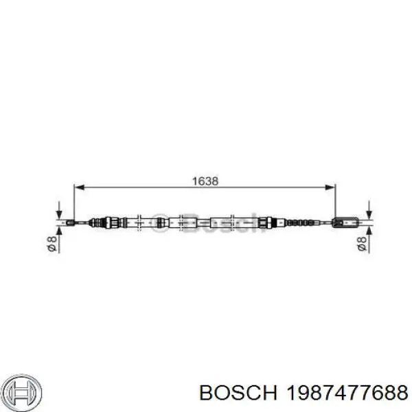 Трос ручного гальма передній 474582 Peugeot/Citroen