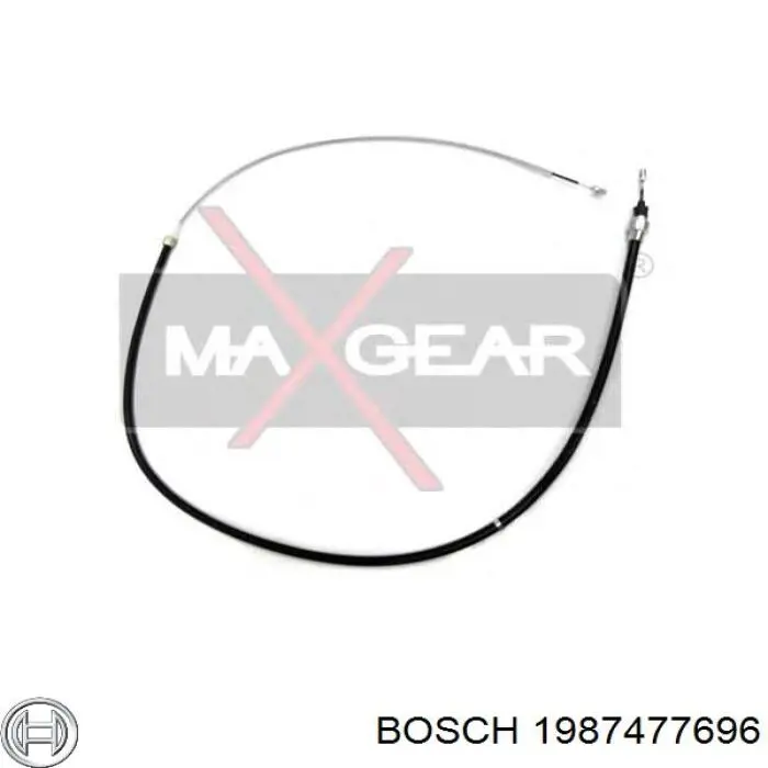 1987477696 Bosch Трос ручного гальма задній, правий/лівий