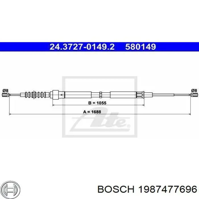 Гальмо стоянкове Bosch 1987477696