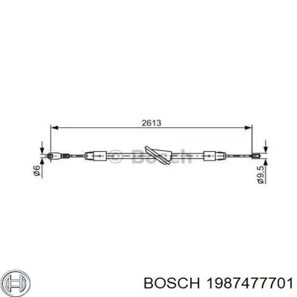 1987477701 Bosch трос ручного гальма передній