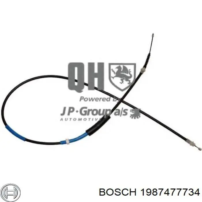 Купити 1987477734 Bosch Трос ручного гальма задній, правий/лівий
