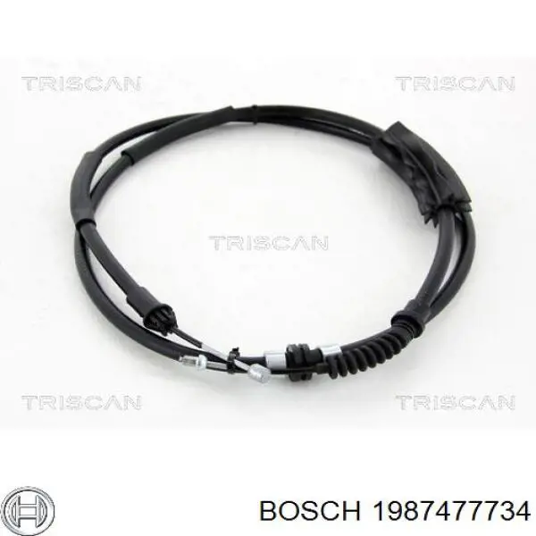 1987477734 Bosch Трос ручного гальма задній, правий/лівий