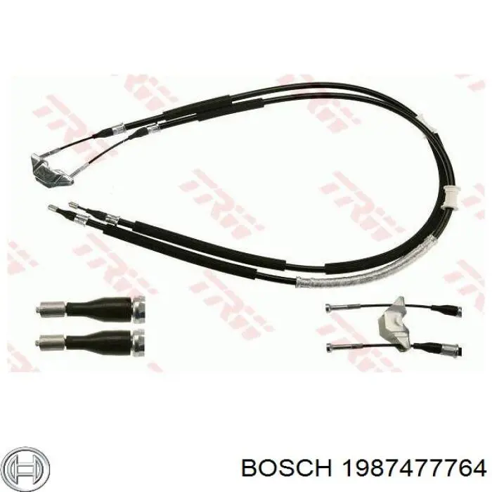 1987477764 Bosch трос ручного гальма задній, правий/лівий