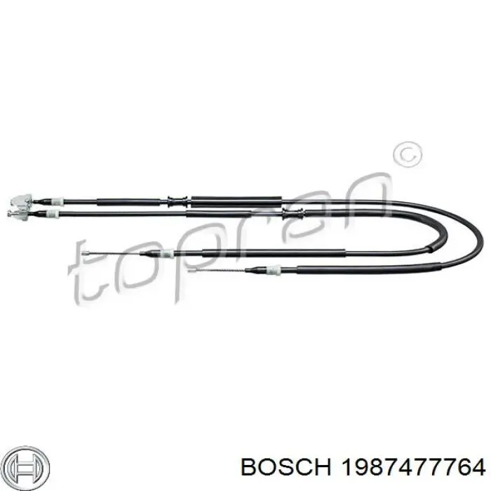 Трос ручного гальма задній, правий/лівий Bosch 1987477764 ціна, від 32.46 USD