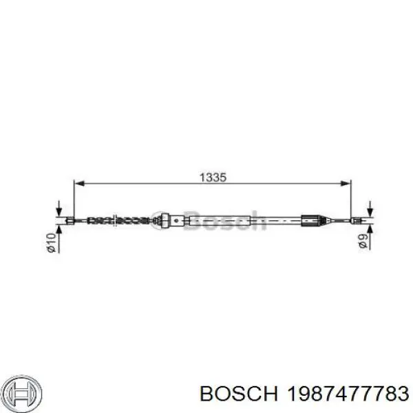 Трос стоянкового гальма задній правий Bosch 1987477783 ціна, від 9.19 USD