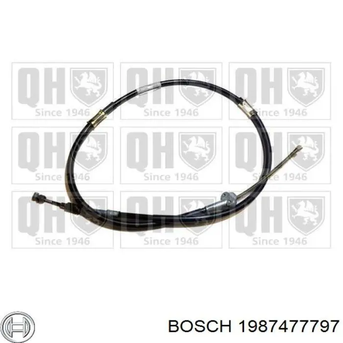1987477797 Bosch трос ручного гальма задній, правий/лівий