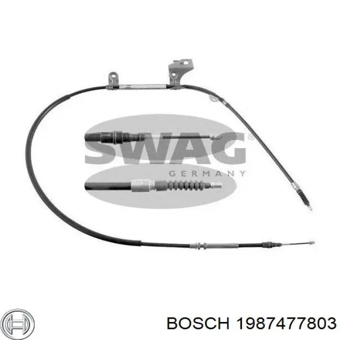 Купити 1987477803 Bosch Трос ручного гальма задній, лівий