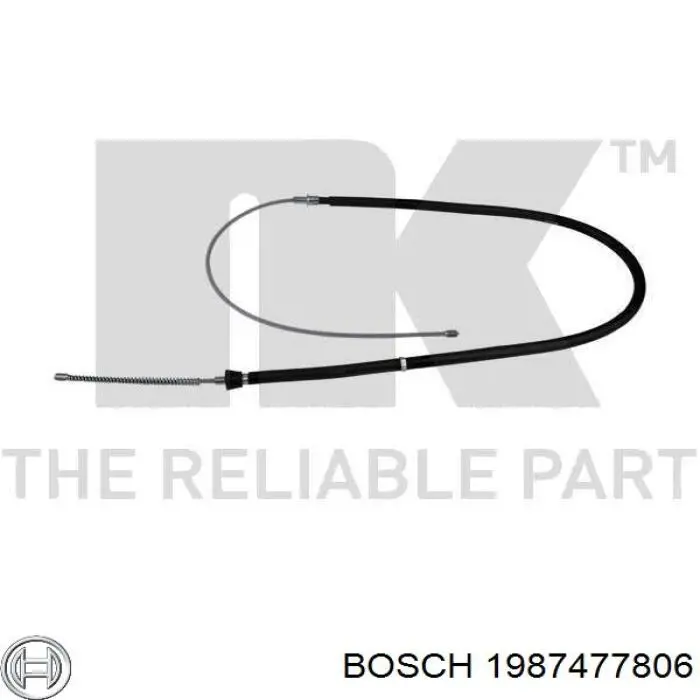 Купити 1987477806 Bosch Трос ручного гальма задній, правий/лівий