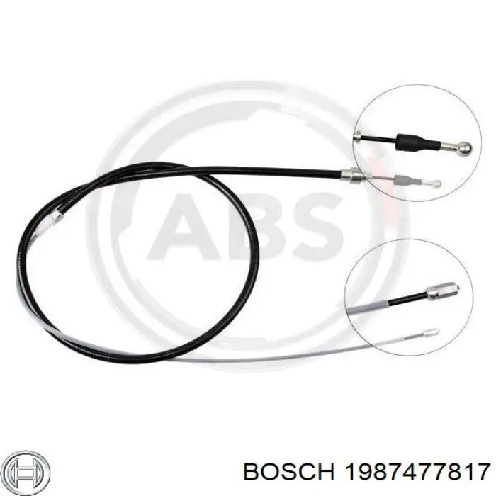 Трос ручного гальма задній, правий/лівий Bosch 1987477817 ціна, від 11.53 USD