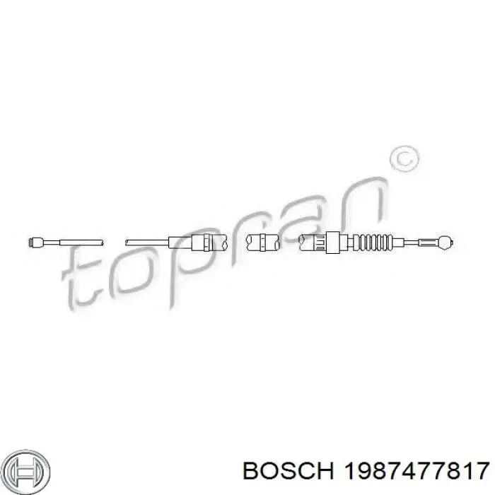 Купити 1987477817 Bosch Трос ручного гальма задній, правий/лівий