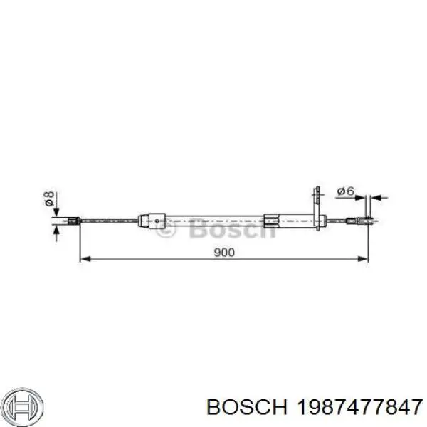 Трос ручного гальма задній, правий Bosch 1987477847 ціна, від 10.68 USD